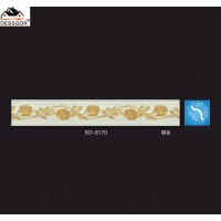 Gold Drawing Carved Polyurethane Cornice Molding Crown Ceiling Moulding for Home Decoration